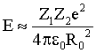 Energie Coulomb Abstoßung